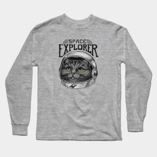 Dreamy Astronaut Cat Long Sleeve T-Shirt